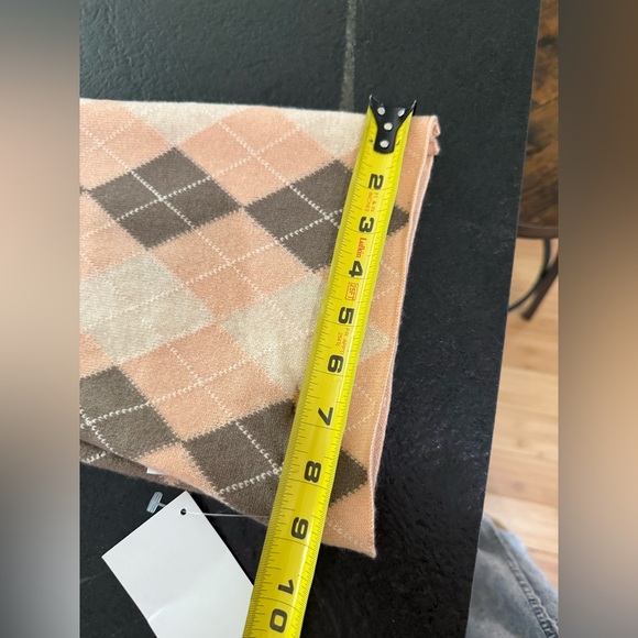 100% Cashmere Argyle Knit Scarf – Pink & Brown – NWT – Dukes of Scotland - Picture 8 of 8